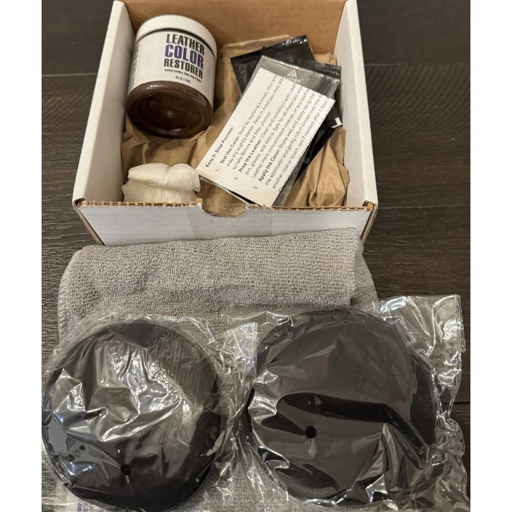 New Leather Hero Color Restorer Couch Set Etc. Medium Brown - Picture 2 of 2